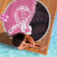 Polynesia Breast Cancer Awareness Beach Blanket Fight With Hope Pink Ribbon Boxing Gloves