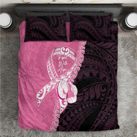 Polynesia Breast Cancer Awareness Bedding Set Fight With Hope Pink Ribbon Boxing Gloves