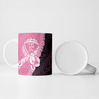 Personalised Polynesia Breast Cancer Awareness Ceramic Mug Fight With Hope Pink Ribbon Boxing Gloves