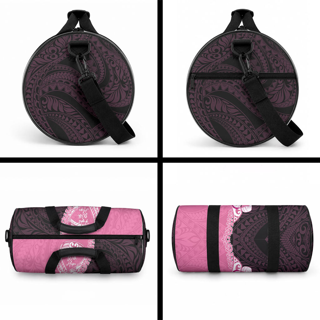Polynesia Breast Cancer Awareness Duffle Bag Fight With Hope Pink Ribbon Boxing Gloves
