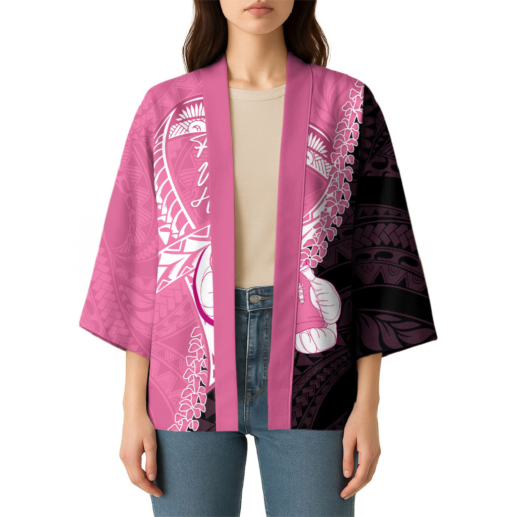 Personalised Polynesia Breast Cancer Awareness Kimono Fight With Hope Pink Ribbon Boxing Gloves
