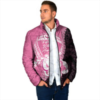 Personalised Polynesia Breast Cancer Awareness Padded Jacket Fight With Hope Pink Ribbon Boxing Gloves