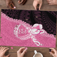 Polynesia Breast Cancer Awareness Puzzle Fight With Hope Pink Ribbon Boxing Gloves