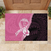 Polynesia Breast Cancer Awareness Rubber Doormat Fight With Hope Pink Ribbon Boxing Gloves