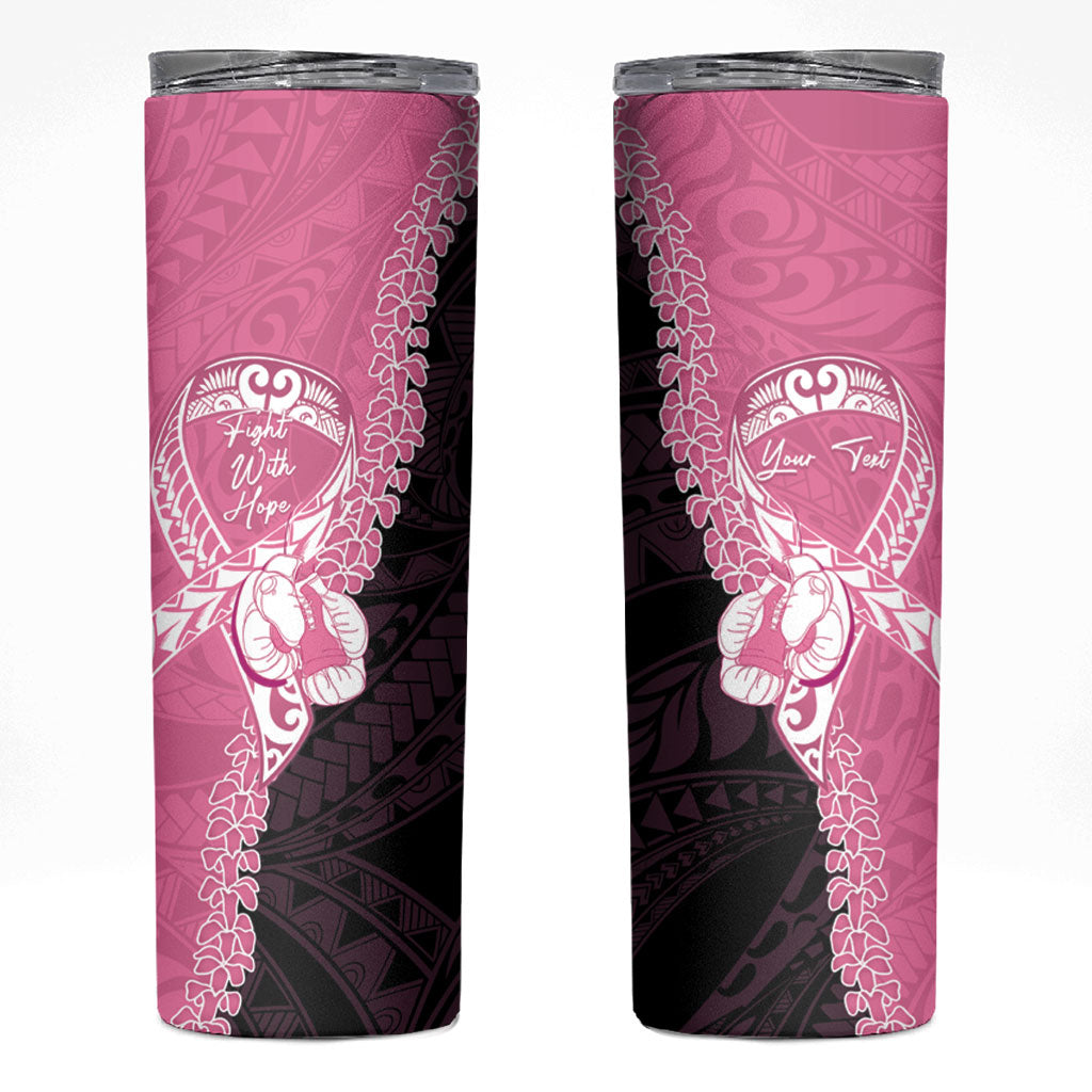 Personalised Polynesia Breast Cancer Awareness Skinny Tumbler Fight With Hope Pink Ribbon Boxing Gloves