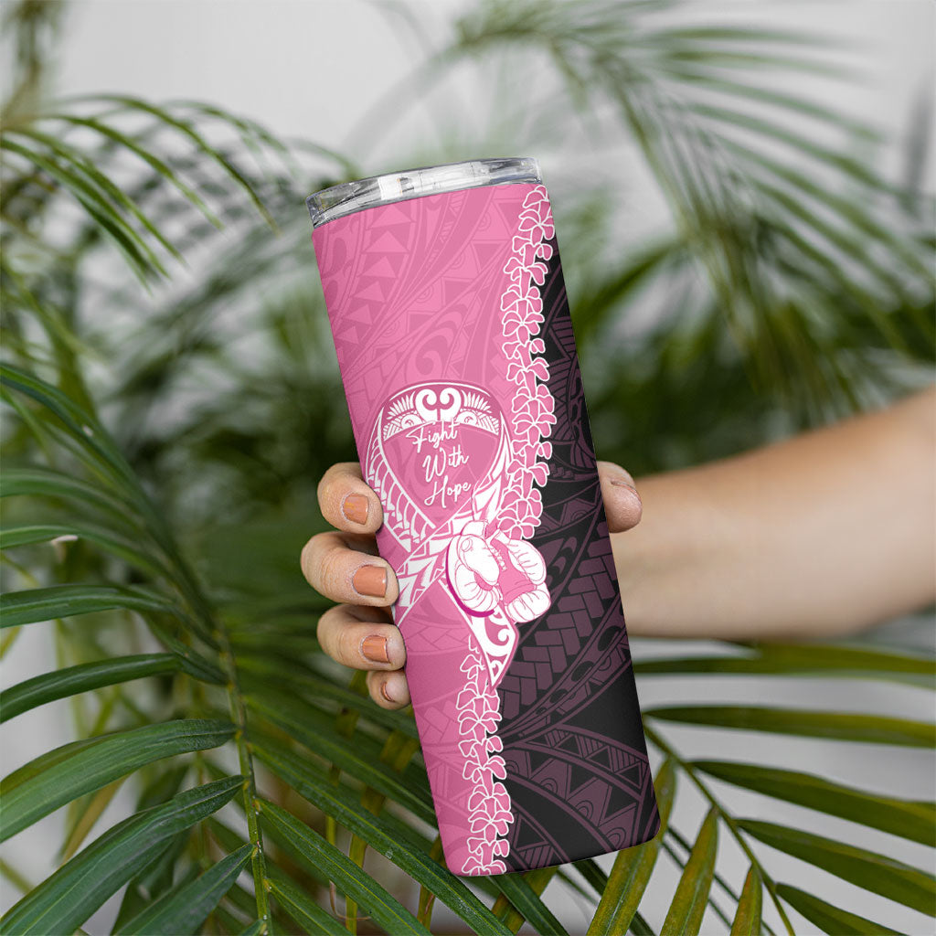 Personalised Polynesia Breast Cancer Awareness Skinny Tumbler Fight With Hope Pink Ribbon Boxing Gloves