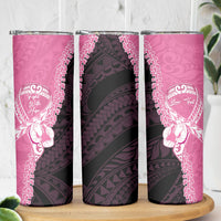 Personalised Polynesia Breast Cancer Awareness Skinny Tumbler Fight With Hope Pink Ribbon Boxing Gloves