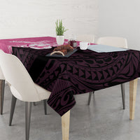 Polynesia Breast Cancer Awareness Tablecloth Fight With Hope Pink Ribbon Boxing Gloves