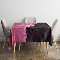 Polynesia Breast Cancer Awareness Tablecloth Fight With Hope Pink Ribbon Boxing Gloves