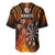 Personalised Polynesian Darts Baseball Jersey Fire Burning With Tribal Tattoo LT14 - Polynesian Pride