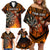 Personalised Polynesian Darts Family Matching Off Shoulder Short Dress and Hawaiian Shirt Fire Burning With Tribal Tattoo LT14 - Polynesian Pride