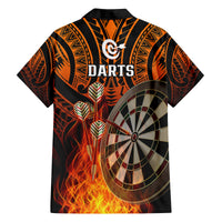 Personalised Polynesian Darts Family Matching Puletasi Dress and Hawaiian Shirt Fire Burning With Tribal Tattoo LT14 - Polynesian Pride