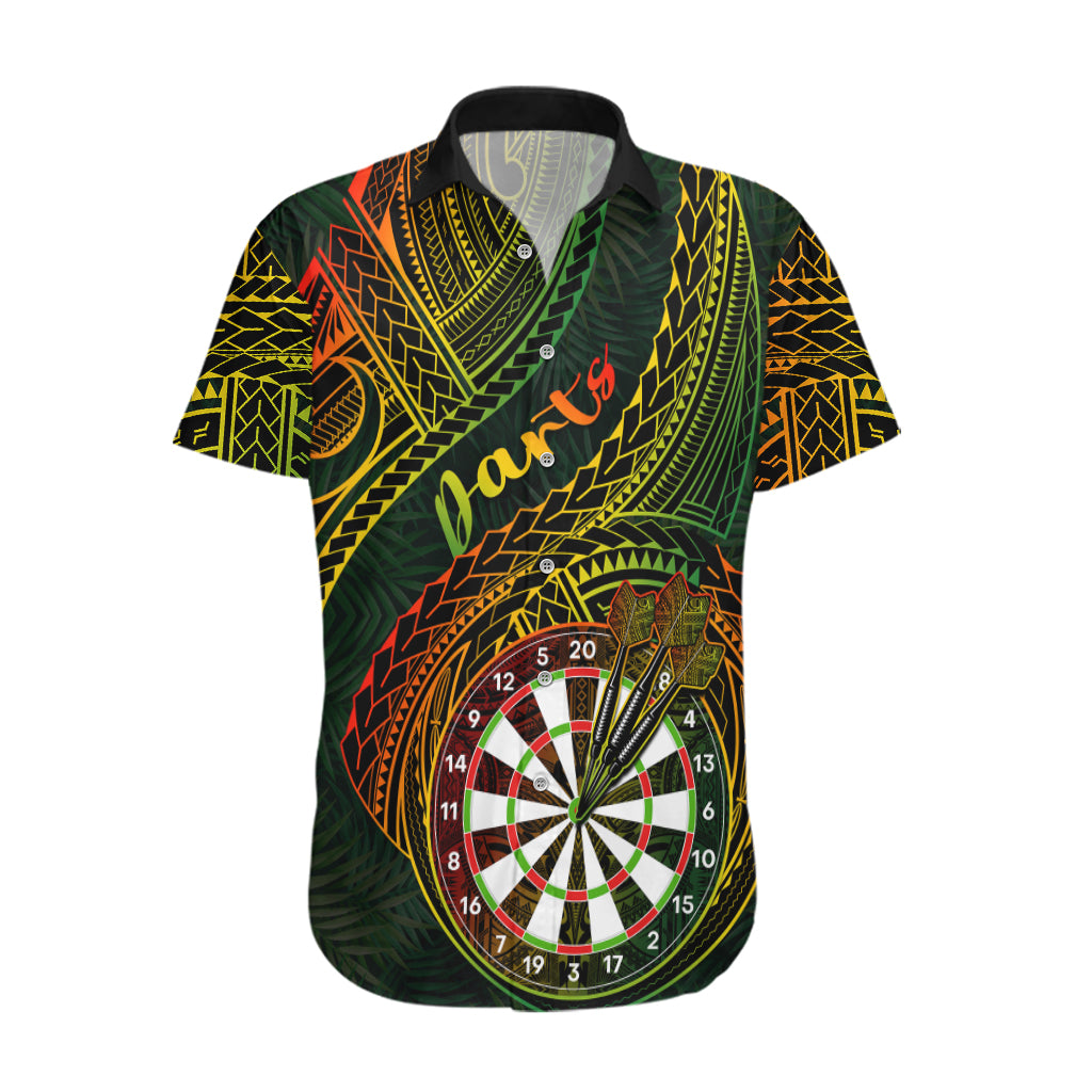 Personalised Polynesian Darts Hawaiian Shirt Dart Lovers Tribal Pattern Mix Tropical Leaves LT14 Reggae - Polynesian Pride