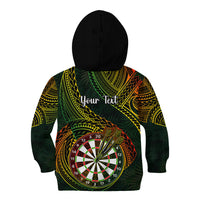 Personalised Polynesian Darts Kid Hoodie Dart Lovers Tribal Pattern Mix Tropical Leaves LT14 - Polynesian Pride