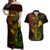 Hawaii Couples Matching Off Shoulder Maxi Dress and Hawaiian Shirt Fish Hook Tattoo Mix Polynesian Plumeria Reggae Version LT14 Reggae - Polynesian Pride