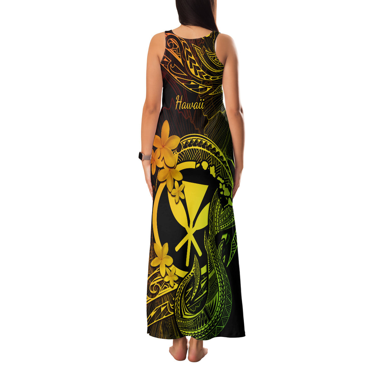Hawaii Family Matching Tank Maxi Dress and Hawaiian Shirt Fish Hook Tattoo Mix Polynesian Plumeria Reggae Version LT14 - Polynesian Pride