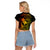 Hawaii Raglan Cropped T Shirt Fish Hook Tattoo Mix Polynesian Plumeria Reggae Version LT14 - Polynesian Pride