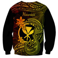 Hawaii Sweatshirt Fish Hook Tattoo Mix Polynesian Plumeria Reggae Version LT14 - Polynesian Pride