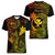 Hawaii Women V Neck T Shirt Fish Hook Tattoo Mix Polynesian Plumeria Reggae Version LT14 - Polynesian Pride