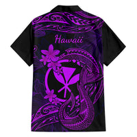 Hawaii Family Matching Off Shoulder Maxi Dress and Hawaiian Shirt Fish Hook Tattoo Mix Polynesian Plumeria Purple Version LT14 - Polynesian Pride