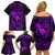 Hawaii Family Matching Off Shoulder Short Dress and Hawaiian Shirt Fish Hook Tattoo Mix Polynesian Plumeria Purple Version LT14 - Polynesian Pride