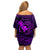 Hawaii Family Matching Off Shoulder Short Dress and Hawaiian Shirt Fish Hook Tattoo Mix Polynesian Plumeria Purple Version LT14 - Polynesian Pride