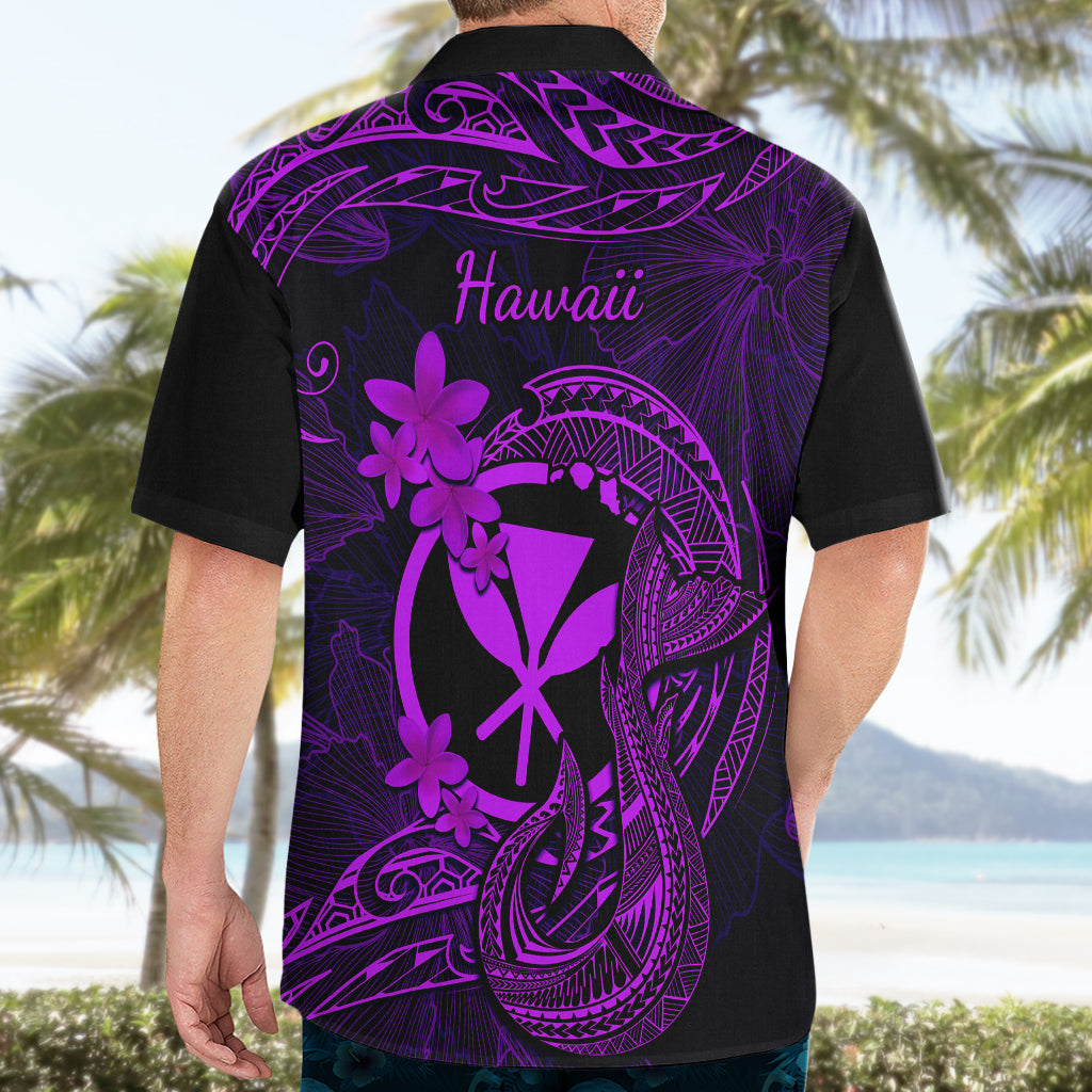 Hawaii Hawaiian Shirt Fish Hook Tattoo Mix Polynesian Plumeria Purple Version LT14 - Polynesian Pride