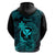 Hawaii Hoodie Fish Hook Tattoo Mix Polynesian Plumeria Turquoise Version LT14 - Polynesian Pride