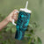 Hawaii Tumbler With Handle Fish Hook Tattoo Mix Polynesian Plumeria Turquoise Version