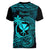 Hawaii Women V Neck T Shirt Fish Hook Tattoo Mix Polynesian Plumeria Turquoise Version LT14 - Polynesian Pride