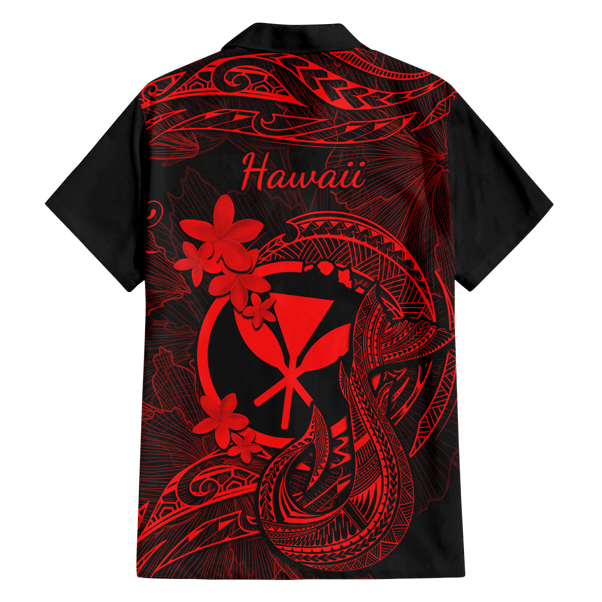 Hawaii Family Matching Tank Maxi Dress and Hawaiian Shirt Fish Hook Tattoo Mix Polynesian Plumeria Red Version LT14 - Polynesian Pride