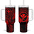 Hawaii Tumbler With Handle Fish Hook Tattoo Mix Polynesian Plumeria Red Version