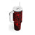 Hawaii Tumbler With Handle Fish Hook Tattoo Mix Polynesian Plumeria Red Version