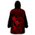 Hawaii Wearable Blanket Hoodie Fish Hook Tattoo Mix Polynesian Plumeria Red Version LT14 - Polynesian Pride