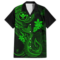 Hawaii Family Matching Mermaid Dress and Hawaiian Shirt Fish Hook Tattoo Mix Polynesian Plumeria Green Version LT14 Dad's Shirt - Short Sleeve Green - Polynesian Pride