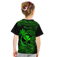Hawaii Kid T Shirt Fish Hook Tattoo Mix Polynesian Plumeria Green Version LT14 - Polynesian Pride