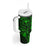 Hawaii Tumbler With Handle Fish Hook Tattoo Mix Polynesian Plumeria Green Version