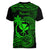 Hawaii Women V Neck T Shirt Fish Hook Tattoo Mix Polynesian Plumeria Green Version LT14 - Polynesian Pride