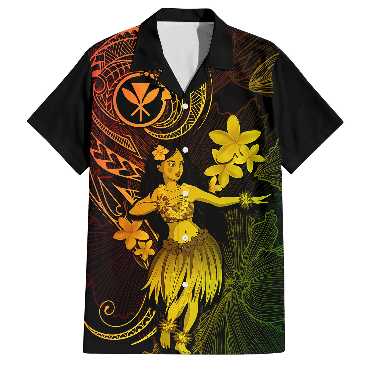 Hawaii Kid Hawaiian Shirt Hula Girl Mix Polynesian Plumeria Reggae Version LT14 Kid Reggae - Polynesian Pride