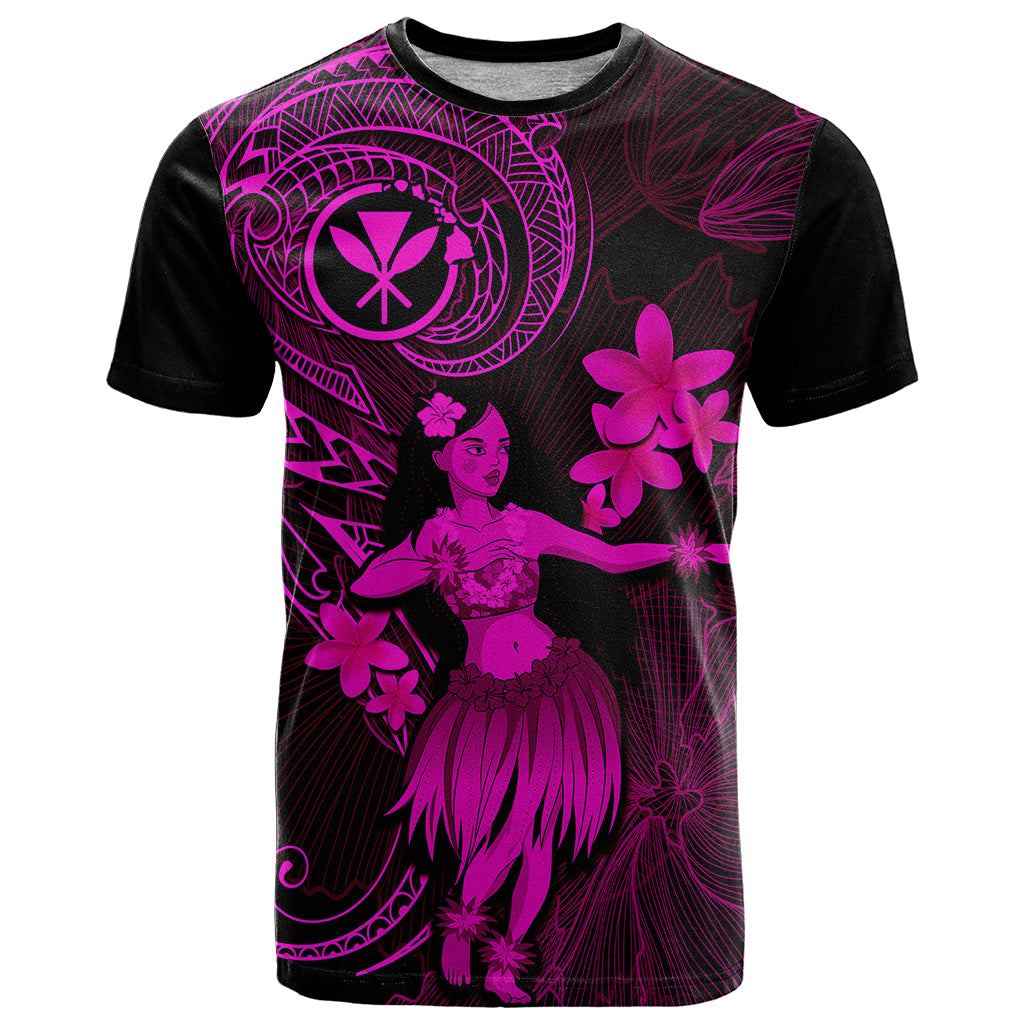 Hawaii T Shirt Hula Girl Mix Polynesian Plumeria Pink Version LT14 Pink - Polynesian Pride