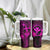 Hawaii Tumbler With Handle Hula Girl Mix Polynesian Plumeria Pink Version