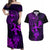 Hawaii Couples Matching Off Shoulder Maxi Dress and Hawaiian Shirt Hula Girl Mix Polynesian Plumeria Purple Version LT14 Purple - Polynesian Pride