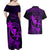 Hawaii Couples Matching Off Shoulder Maxi Dress and Hawaiian Shirt Hula Girl Mix Polynesian Plumeria Purple Version LT14 - Polynesian Pride