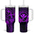 Hawaii Tumbler With Handle Hula Girl Mix Polynesian Plumeria Purple Version