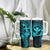 Hawaii Tumbler With Handle Hula Girl Mix Polynesian Plumeria Turquoise Version