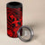 Hawaii 4 in 1 Can Cooler Tumbler Hula Girl Mix Polynesian Plumeria Red Version