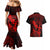 Hawaii Couples Matching Mermaid Dress and Hawaiian Shirt Hula Girl Mix Polynesian Plumeria Red Version LT14 - Polynesian Pride