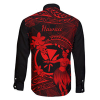 Hawaii Family Matching Puletasi Dress and Hawaiian Shirt Hula Girl Mix Polynesian Plumeria Red Version LT14 - Polynesian Pride