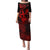 Hawaii Family Matching Puletasi Dress and Hawaiian Shirt Hula Girl Mix Polynesian Plumeria Red Version LT14 Mom's Dress Red - Polynesian Pride