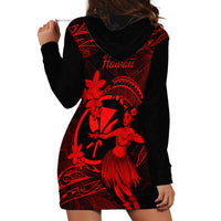 Hawaii Hoodie Dress Hula Girl Mix Polynesian Plumeria Red Version LT14 - Polynesian Pride